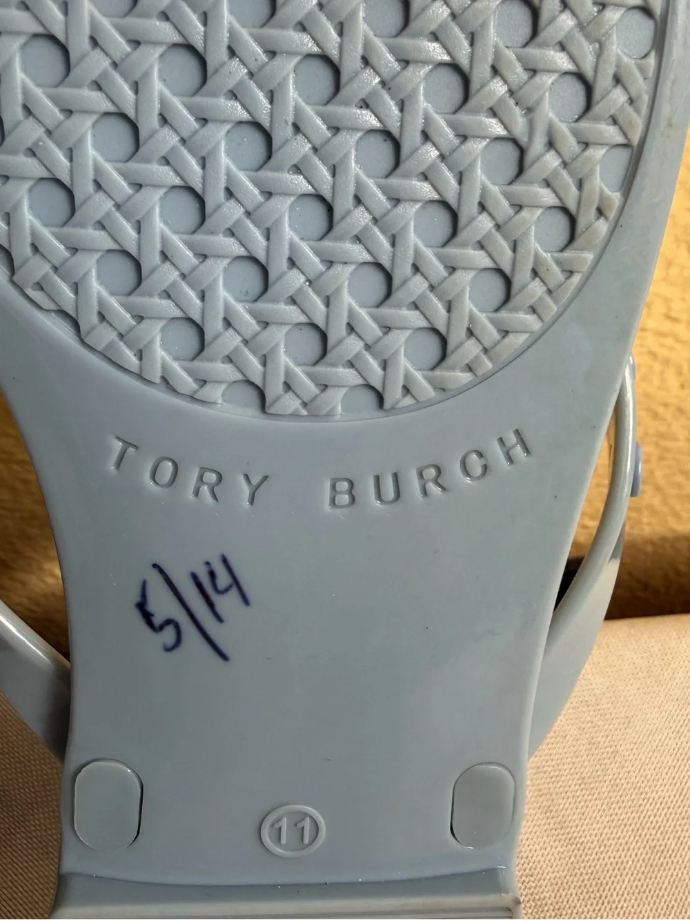 Tory Burch Studded Jelly Thong Sandals  Blue Gray Size 11 Excellent Condition!
